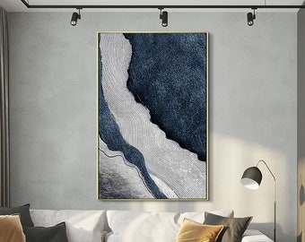Navy Gray Wall Art - Etsy