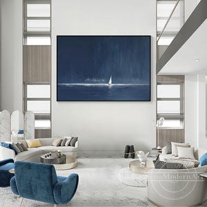 Modern coastal wall decor painting