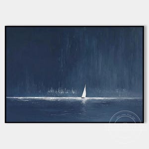 Textured ocean impasto artwork