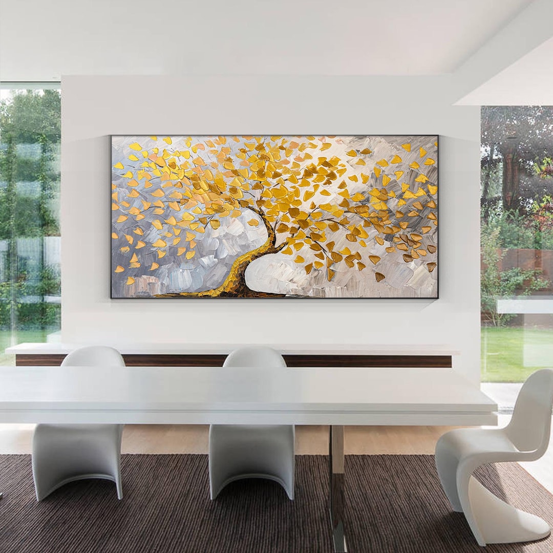 Gold Leaf Abstract Trees Painting Abstract Texture Art Original ...