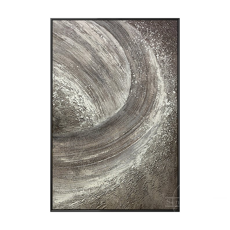 Dark Beige 3D Textured Art Mop Painting Original Oil Painting Etsy