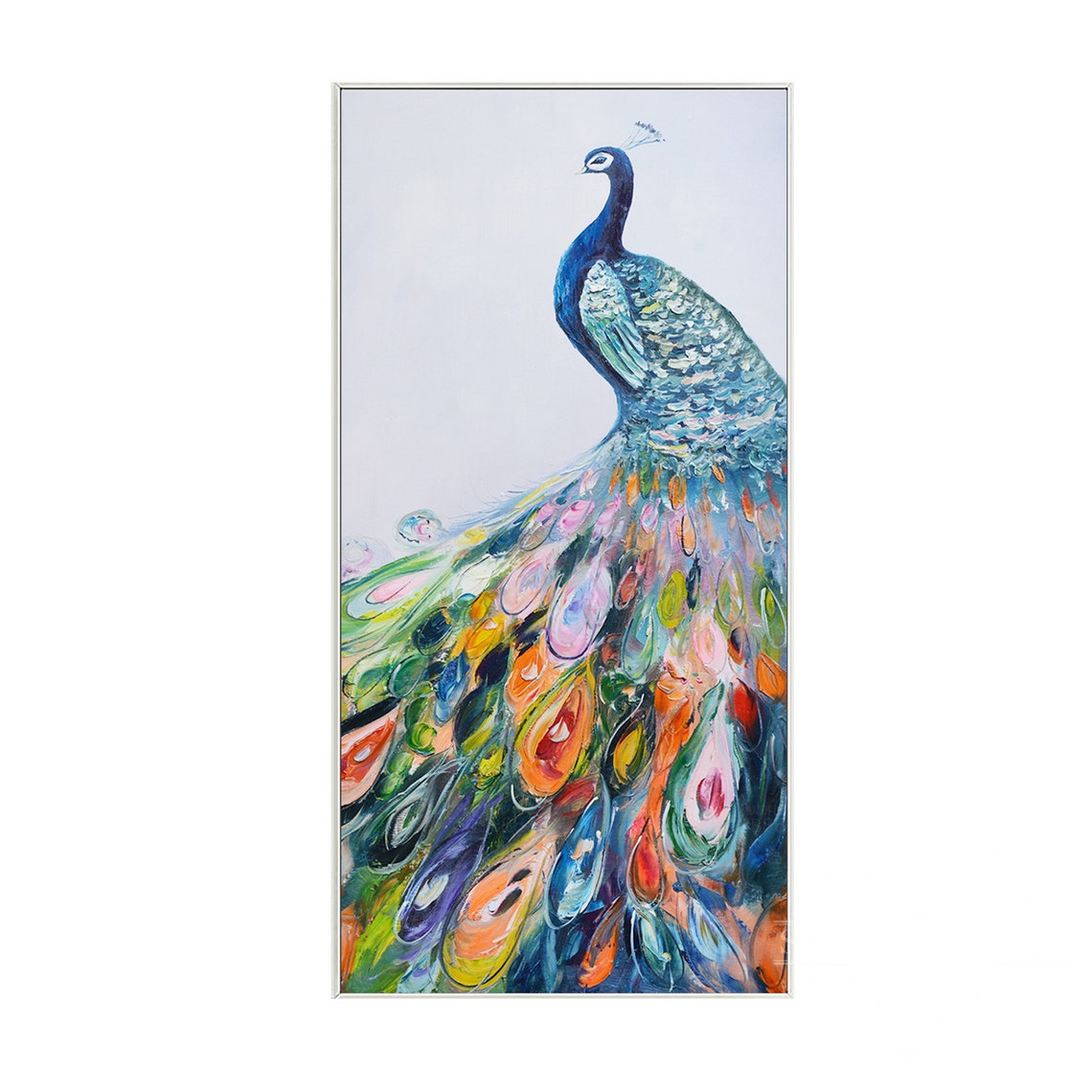 Peacock Painting Original Frame Wall Art Colorful Peacock - Etsy