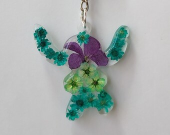 Stitch Schlüsselanhänger, niedlicher handgemachter Epoxidharz Schlüsselanhänger Stitch, Taschenanhänger, Taschendekor, Taschenzubehör