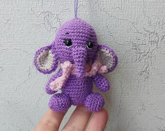 Elephant bag charm, Elephant handmade knitted charm, Elephant soft keychain, crochet Elephant bag accessories, bag decor