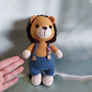 Lion soft toy, Lion handmade knitted soft toy, eco art