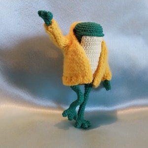 Frog soft toy, funny knitted Frog souvenir, Frog in cardigan knitted figure, handmade interior decoration, interior decor, gift for friend