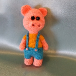 Pig soft toy, handmade Pig knitted interior figure, home decoration, nursery decor, baby gift