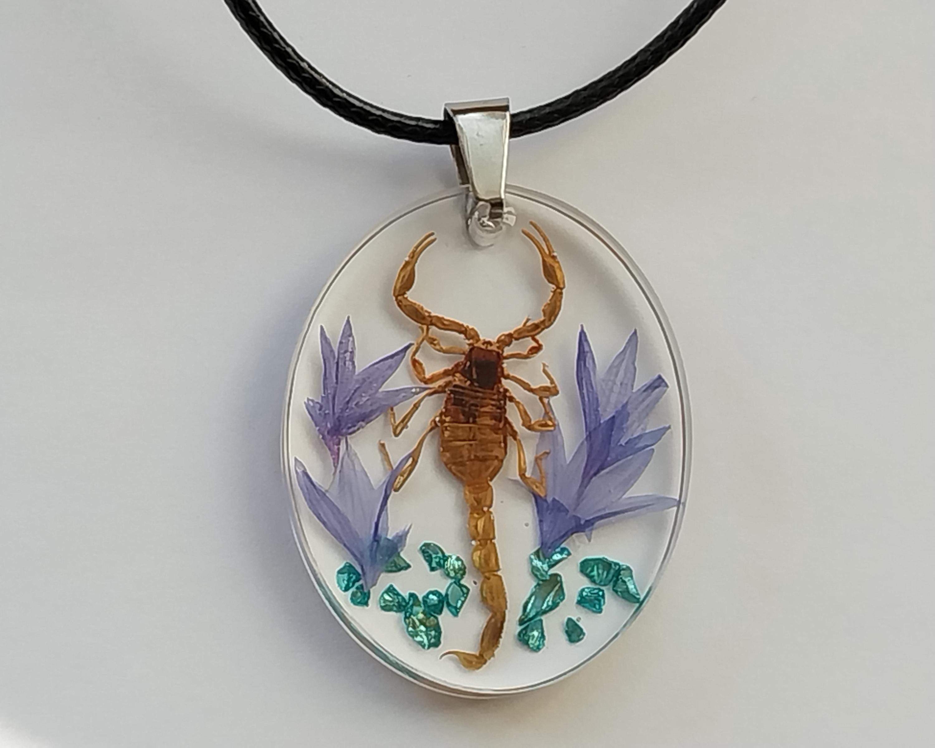 Scorpion Resin Necklace, Real Scorpion Handmade Resin Pendant