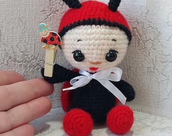 Ladybug soft interior toy, handmade knitted Ladybird home decor, knitted Ladybug interior home decor, Gift for Her, spring/summer decor
