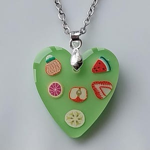 Heart pendant necklace, Heart Lollipops, Candy Heart, Festive jewelry, сute delicate jewelry for a girl, gift for her