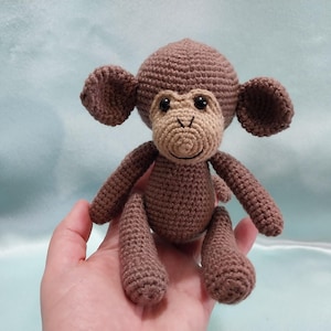 Peluche scimmia, figurina lavorata a maglia fatta a mano, regalo per neonati, souvenir divertente, decorazione per neonati, peluche fatto a mano, animali da safari, per bambina
