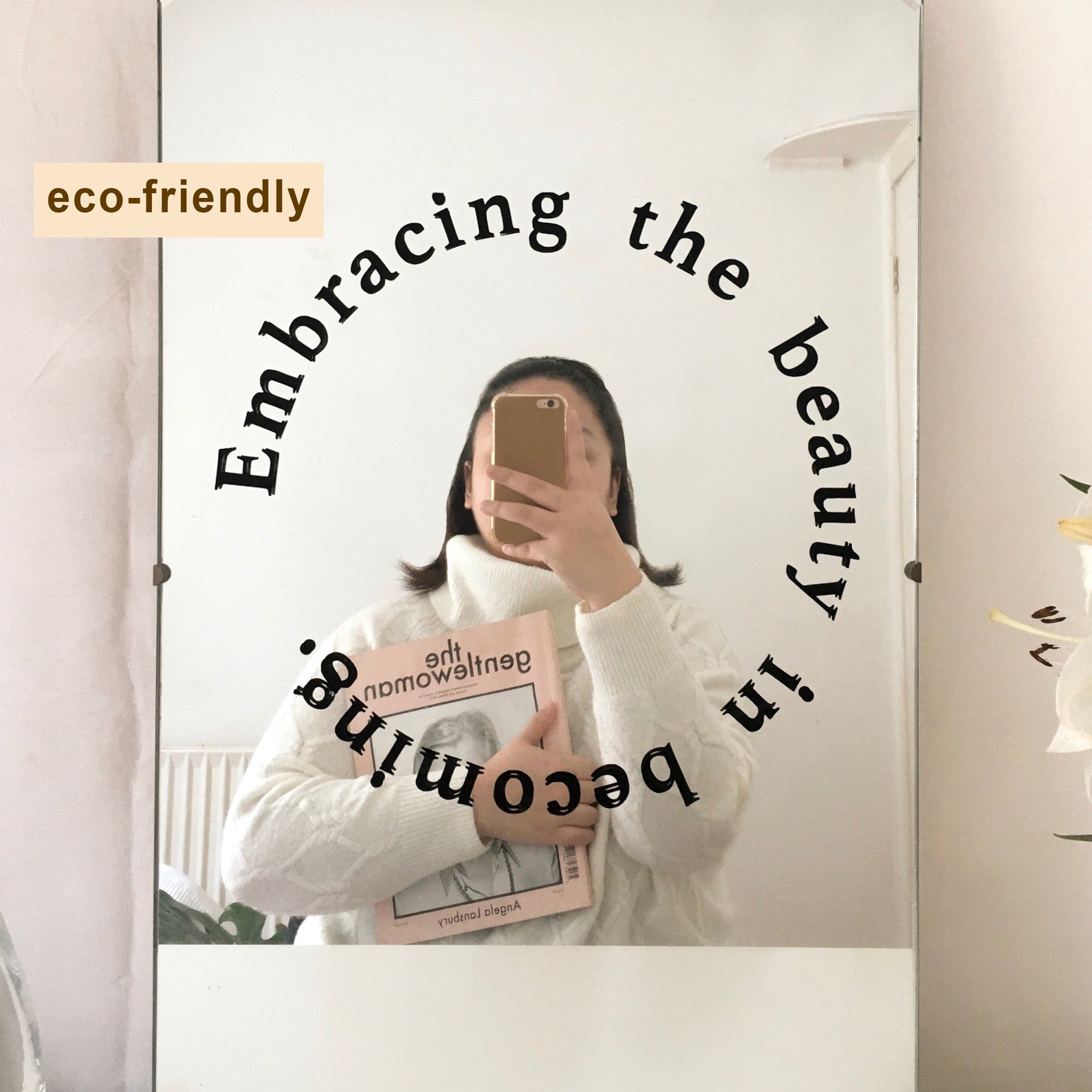 Eco-friendly Embrace Pvc-free Mirror Decal / Pvc-free Vinyl/ Self Love ...