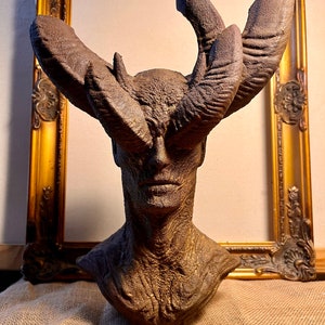 Lucifer- lain - horn - sculpture - bust