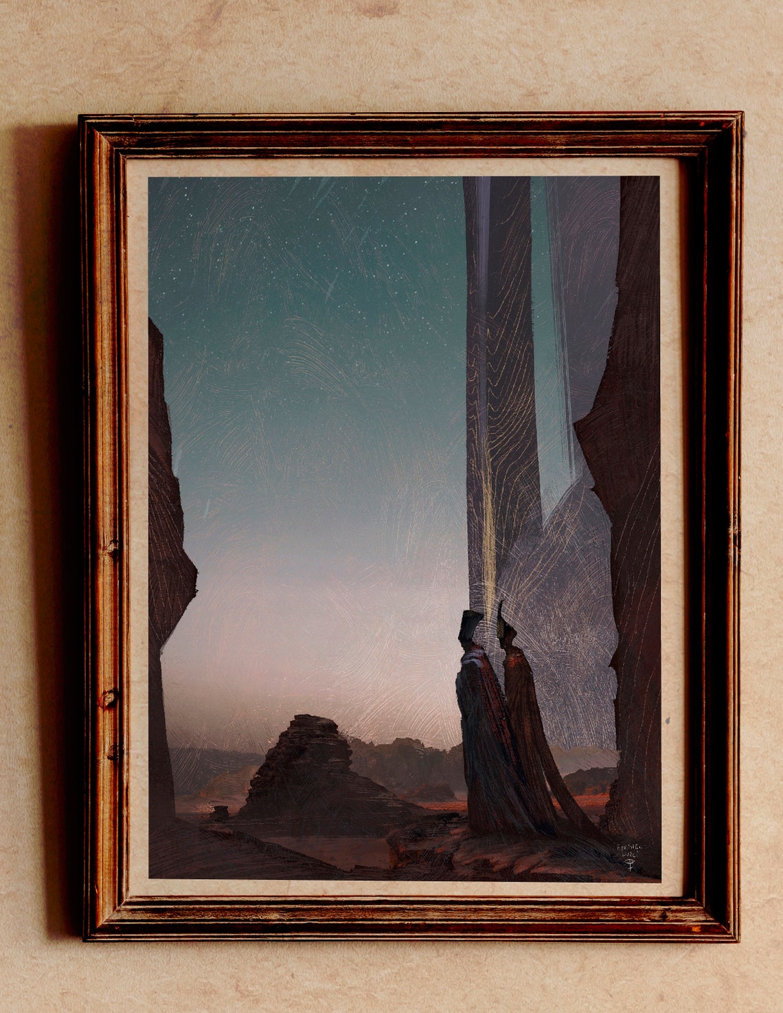 Dune desert art print poster illustration Etsy