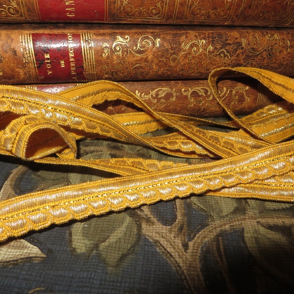 Antique French Trim/Passementerie/ Galon/Gold Metallic Vestment/Ecclesiastical Trim/Late 1800s