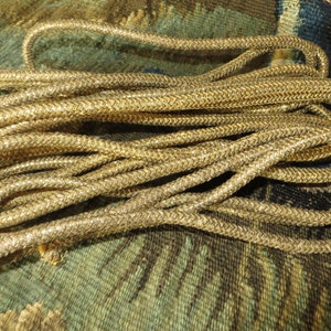 9 Foot (274cm) of French Antique Gilt Metal Bullion Rope/Trim/ Banners/ Liturgical/Coiled Trim/