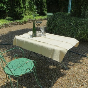 French Antique Linen & Hemp Garden Tablecloth 1880/1900s For the Fete de Vendange ( Grape Picking)