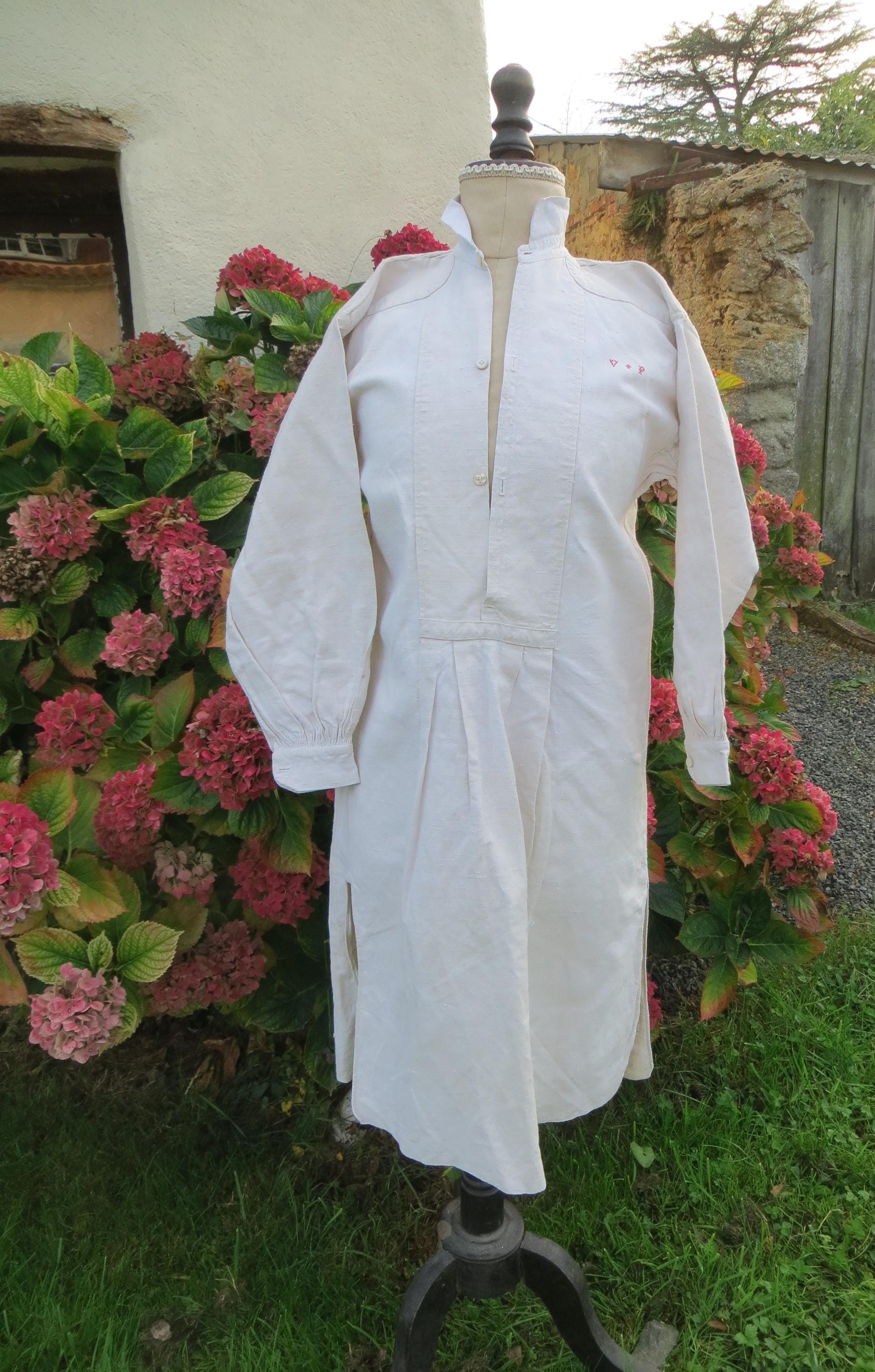 French Antique Linen/hemp/ Chore Shirt/ Biaude/ Smock/ Artist