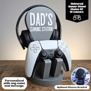 Headphone And Controller Holder, Headset And Controller Stand, 40th Birthday Gifts For Husband, Daddy Christmas Gift For Dad, Gamer Daddy