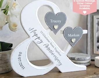 Anniversary Sign, 15th Wedding Anniversary Gifts For Her, 15 Year Anniversary, 15th Anniversary Gift For Wife, Crystal Anniversary Present