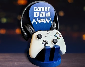 Gaming Stand, Controller Holder, Personalised Headphone Stand, Gamer Birthday Gift For Daddy Fathers Day Gift For Dad, Gamer Husband Gift