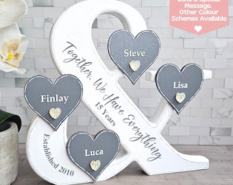 Family Name Sign, Family Plaque, 15th Anniversary Gift For Her, 15 Year Anniversary, 15th Wedding Anniversary Gifts, Anniversary Presents