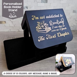 Book Rest, Personalized Book Holder, Triangle Book Stand, Bookish Gifts, Page Holder For Book Lover Gifts For Men, Reading Birthday Gift