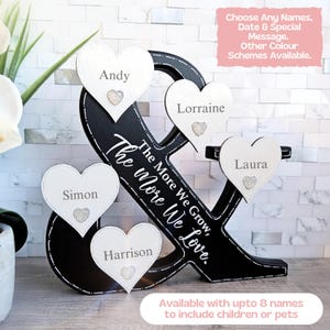 Blended Family Sign With Names, Family Name Sign, Family Of 5 Sign, Family Birthday Gift For Mom, Personalized Birthday Present For Wife