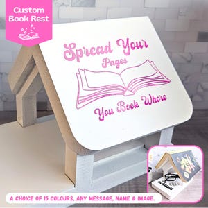 Custom Book Holder Stand Triangle Book Stand Display, Wood Book Rest, Funny Book Gifts For Her, Reader Birthday Gift For Book Lovers Gift