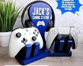 Game Controller Holder, Headset And Controller Stand, Headset Holder, Headphone Stand, Charging Station, 18th Birthday Gifts For Him