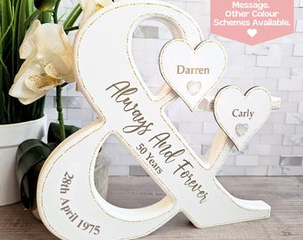 50th Anniversary Gift For Couples Sign, Golden Wedding Anniversary Gift For Parents, Est Sign Established, Personalized Anniversary Plaque