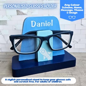 Childrens Glasses Holder For Kids Present, Son Birthday Gift For Toddler, Space Room Decor For Little Boys Christening Gift For Godson
