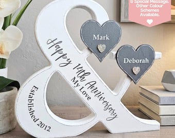 Anniversary Date Gift, 14th Wedding Anniversary Gift For Her 14 Years Anniversary Gift For Wife, Marriage Sign, Happy Anniversary Name Sign