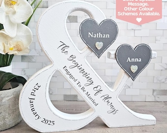 Engaged Keepsake, Engaged Sign, Custom Engagement Sign, Personalised Engagement Gift For Couple, Engagement Present Newly Engaged Gift For