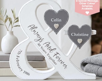 Anniversary Sign, 40th Anniversary Gift For Parents, Ruby Wedding Anniversary Gift, 40th Wedding Anniversary Gift, 40 Year Anniversary