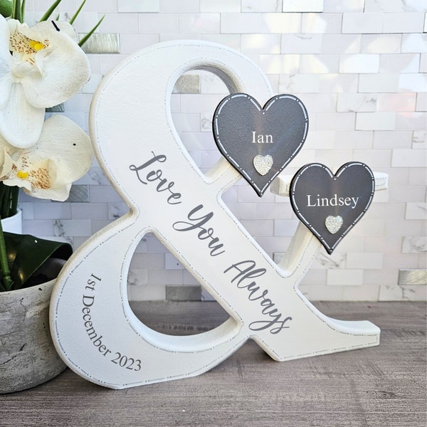 Je t'aime toujours, signes de mariage établi, souvenir de la date de mariage, cadeau de signe de mariage unique, cadeau de 1er anniversaire pour ornement de couple