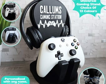 Personalized Gaming Headset and Controller Stand, Gamer Gift