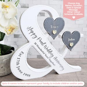 Anniversary Date Sign, 30th Anniversary Gift For Couple Personalized Anniversary Plaque, 30th Wedding Anniversary Gift For Wife, Pearl