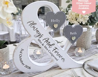 Couple Name Sign, Wedding Established Sign, Gay Wedding Gift For Lesbian Couple Gifts, Gay Couple Gifts, Custom Wedding Present For Mrs And