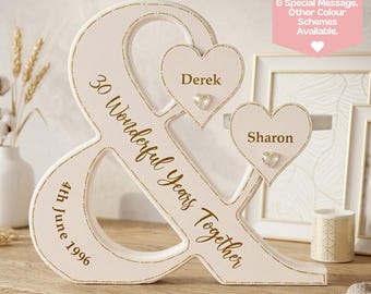 Decoración de aniversario, recuerdo de aniversario, regalo de 30 aniversario para padres, regalos de 30 aniversario de bodas, regalo de aniversario, 30 años