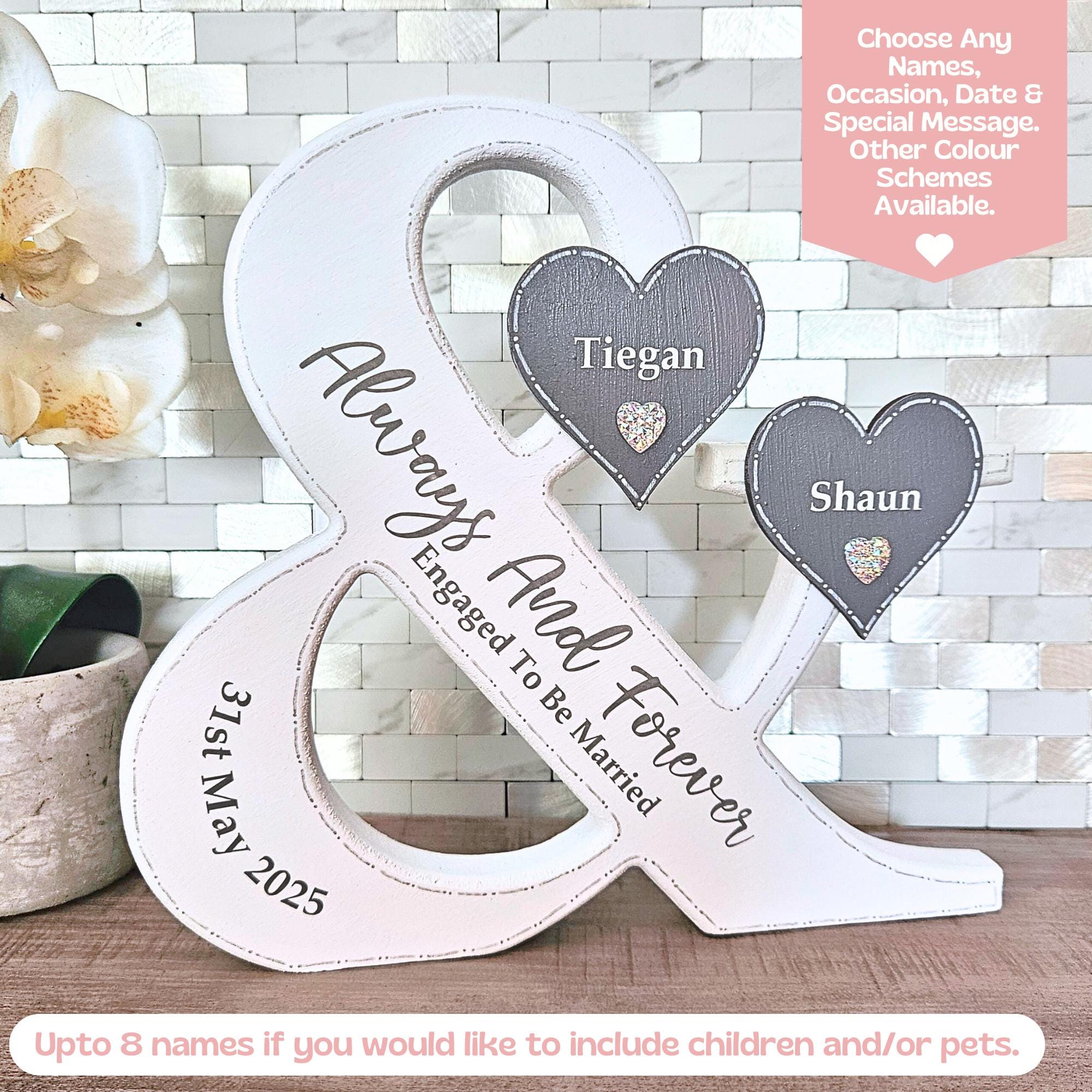 Engaged Sign, Personalized Engagement Gift For Daughter, Engagement Sign Custom Engagement Present For Couple Established Sign, Engaged Date