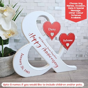 40th Anniversary Gift For Parents 40th Wedding Anniversary Gift For Mum And Dad, 40 Years Together Sign, Ruby Anniversary Sign, Established