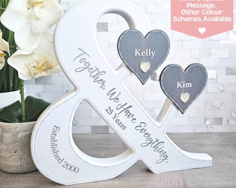 25th Anniversary Sign, 25th Anniversary Gift For Parents, Mum And Dad Silver Wedding Anniversary Gift For Couple, Silver Anniversary Present