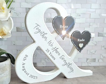 25th Anniversary Gift For Parents, Silver Anniversary Gift For Couple Sign, Established Sign For Anniversary Keepsake, Romantic Anniversary