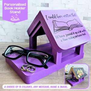 Night Stand Book Holder, Book Triangle Book Rest Personalized Book Stand, Bibliophile Gift, Reading Birthday Gift For Book Lover Gifts For