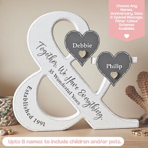 Anniversary Sign, Anniversary Ornament, Ampersand, 35th Wedding Anniversary Gift For Parents, 35 Year Anniversary Gift, Anniversary Present
