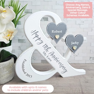 Custom Anniversary Date Gift, 11th Anniversary Gift For Wife, 11th Wedding Anniversary Gift For Her 11 Years, Happy Anniversary Name Sign