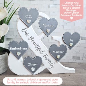 Custom Family Sign With Names, Family Of 6 Ornament, Unique Birthday Gift For Wife From Husband, Custom Birthday Present For Mom, Mantle