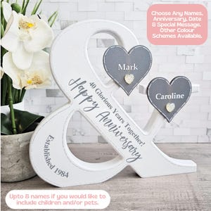40th Wedding Anniversary Gift For Couple, Mum And Dad 40th Anniversary Gift For Parents 40 Years Together Sign, Happy Anniversary Plaque