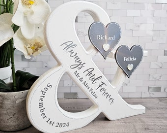 Always And Forever Sign, Established Sign For Wedding Gift For Couple Sign, Wedding Date Keepsake, Wedding Present For Mr And Mrs Sign